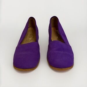 Vintage Cobbies Made In Italy Purple Nabuk Womens Wedges Size 5 Open Box